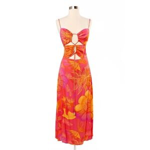 farm rio shell garden linen blend midi dress Off-White Shell Garden Midi Dress  FARM Rio